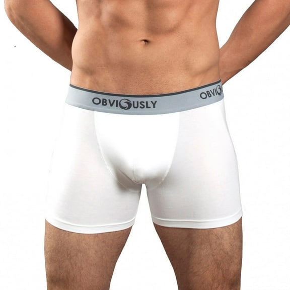 Obviously Men's Core Classic 3 Inch Boxer Brief (White, X-Large)
