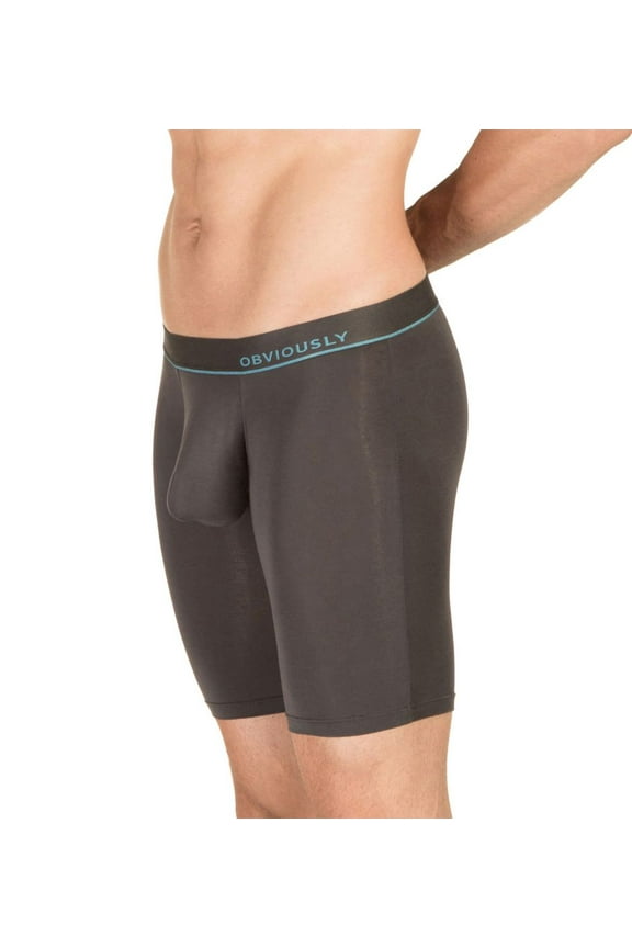 Men's Obviously A01-1B PrimeMan AnatoMAX 9 Inch Boxer Brief (Titanium S)