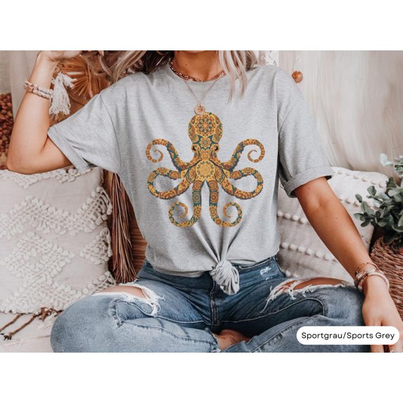 OcT-shirtus T-Shirt Mandala Tentacle Boho Ocean T-shirt