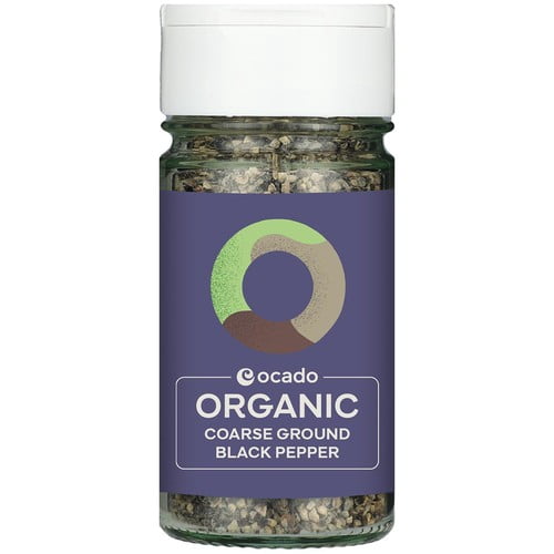 Ocado Organic Coarse Black Pepper 45g, British Import (Pack of 2)