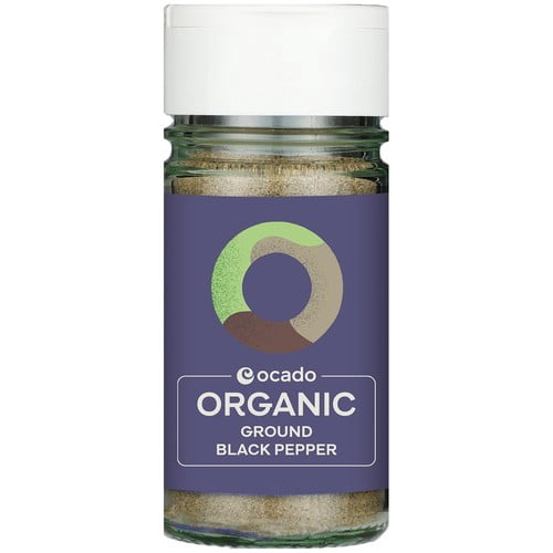 Ocado Organic Ground Black Pepper 45g, British Import (Pack of 2)
