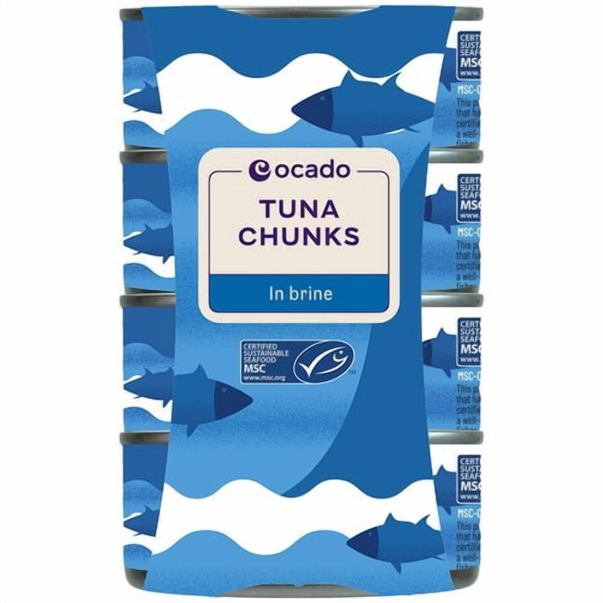 Ocado Tuna Chunks in Brine 4 x 145g, British Import (Pack of 2)