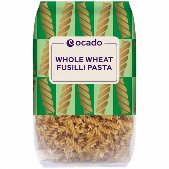 Ocado Whole Wheat Fusilli Pasta 500g, British Import (Pack of 3)