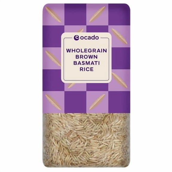 Ocado Wholegrain Brown Basmati Rice 1kg, British Import (Pack of 3)