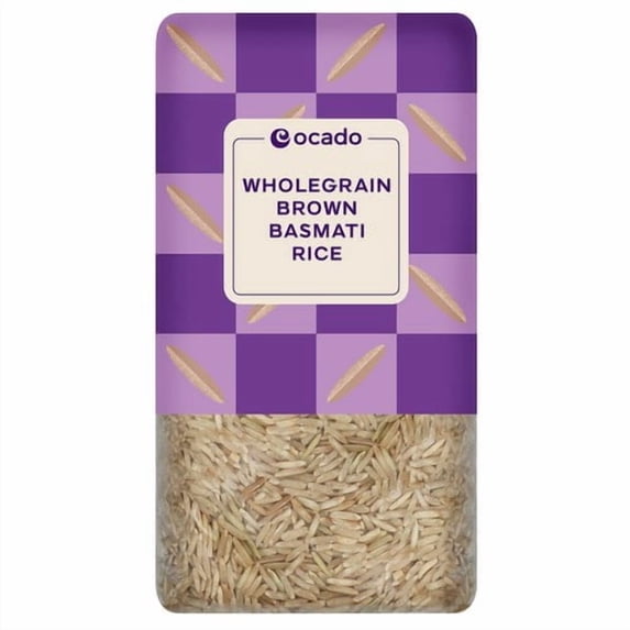Ocado Wholegrain Brown Basmati Rice 1kg, British Import (Pack of 3)