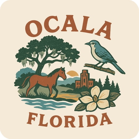 Ocala Florida Keepsakes Souvenir Vinyl Sticker – Destination Travel Keepsake Collectible (3-Inches Wide)