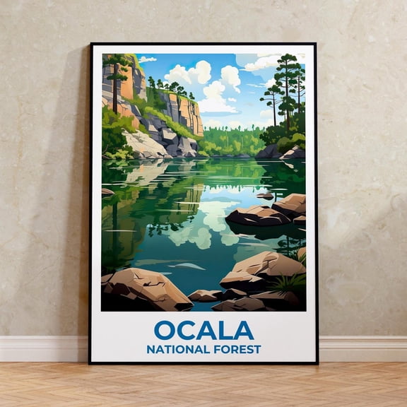 Ocala National Forest Florida Lake Wall Art Decor Unframed Paper Print