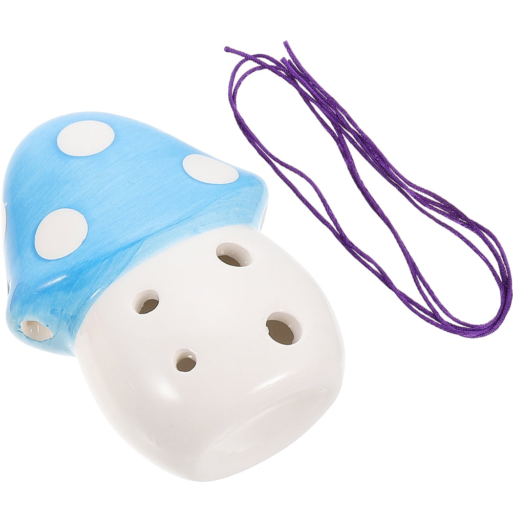 Ceramic Mushroom Shaped Ocarina Portable 6 Hole Instrument for Beginner Kids and Adults