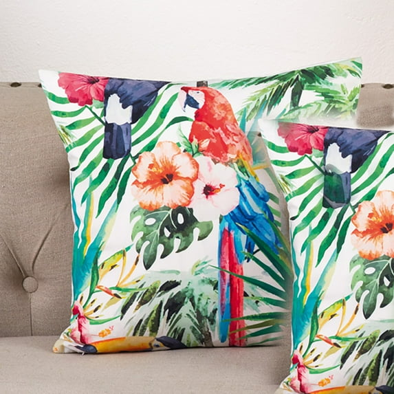 Occasion Gallery Multi Color Printed Parrot Pillow - Filled Pillow, 18" Square (1 Piece).
