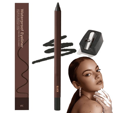 Occasionalous Eyeliner, 24 HR Waterproof Plum Eyeliner Sharpenable Eye Pencil,  No Smudging, Fading, No Smudging, Fading, Smooth and Easy to Color(Black)