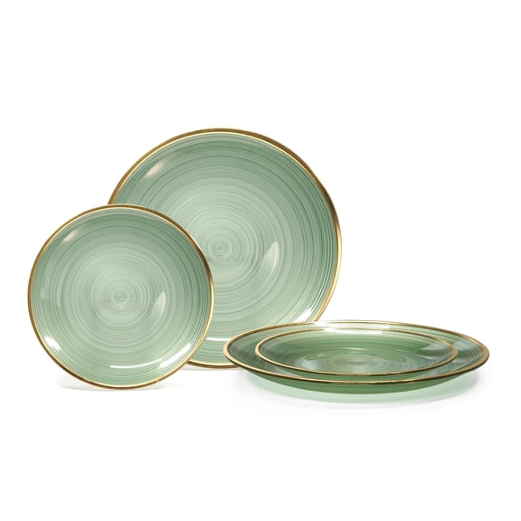 " Occasions 50 Plates Pack (25 Guests)-wedding Party Disposable Plastic Plate Set -25 X 10'' Dinner + 25 7'' Salad & Dessert (belize In Green)