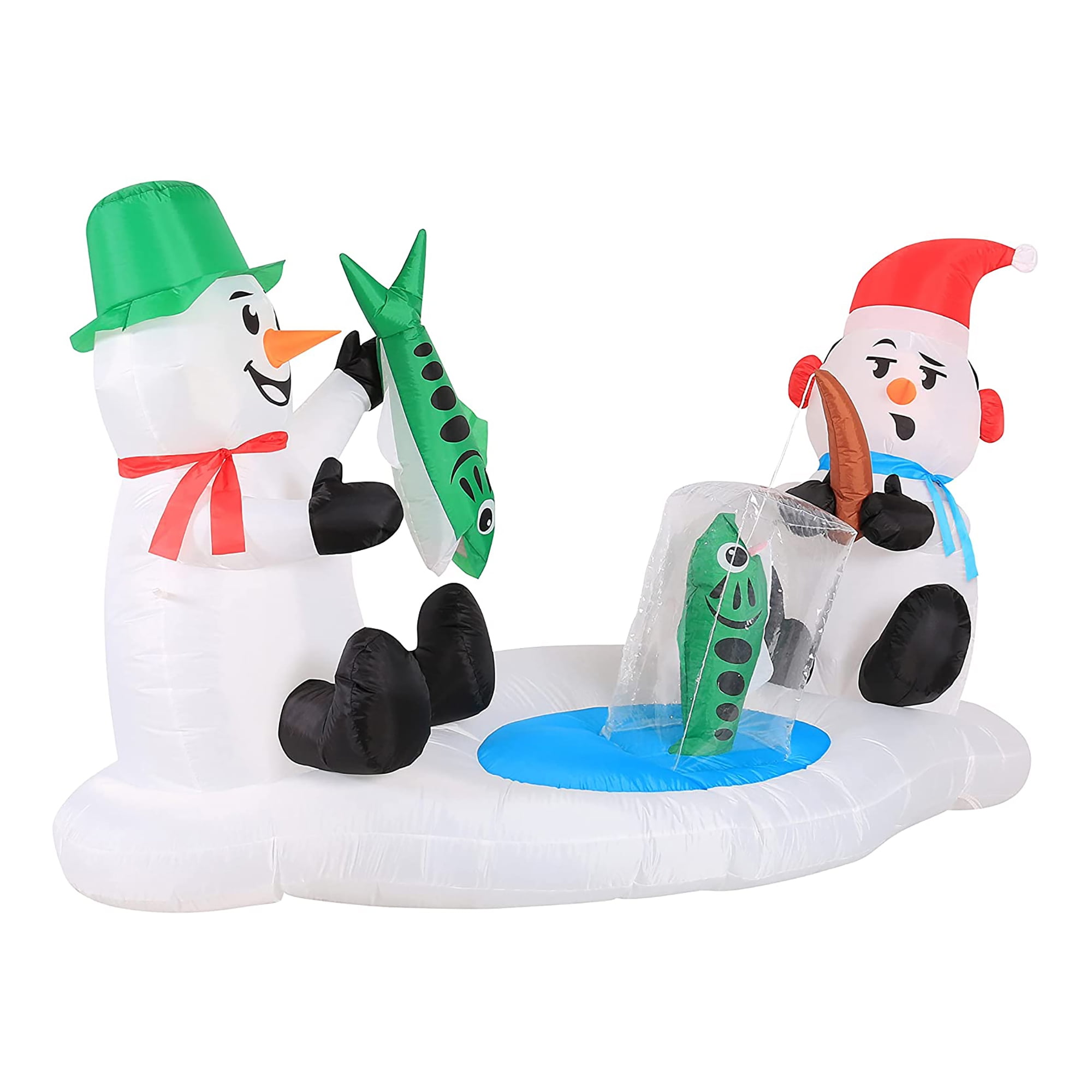 Occasions 6' Inflatable Snowmen Ice Fishing Christmas Yard Decoration