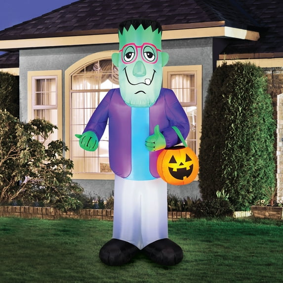 Occasions 7' Inflatable Frankenstein Treat Bag Halloween Yard Decoration