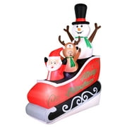 Occasions AIRFLOWZ INFLATABLE SANTA SLEIGH RIDE 8FT, 8 ft Tall, Red