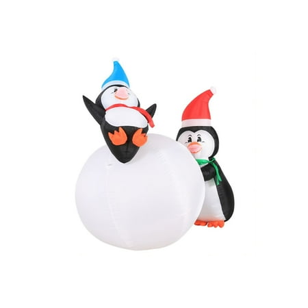 Occasions - 6' Long Penguins with Swirling Lights Snowball Inflatable