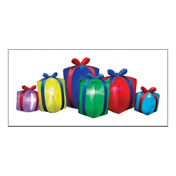 Occasions Row of Presents Christmas Inflatable Multicolored Polyester 8 ft. 5