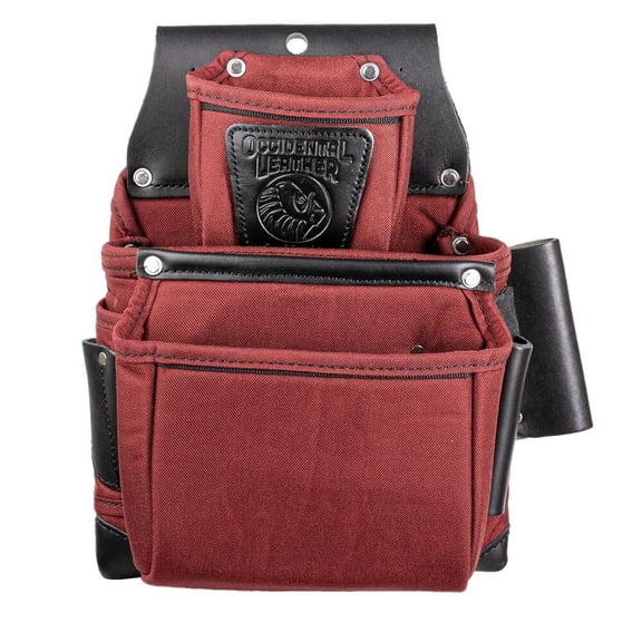 Occidental Leather Oxylights 3 Pouch Fastener Bag, Red And Black