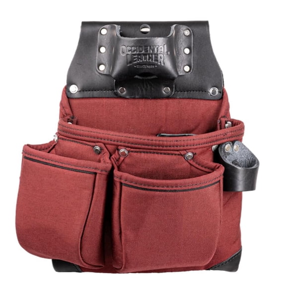 Occidental Leather Oxylights 3 Pouch Tool Bag, Red And Black