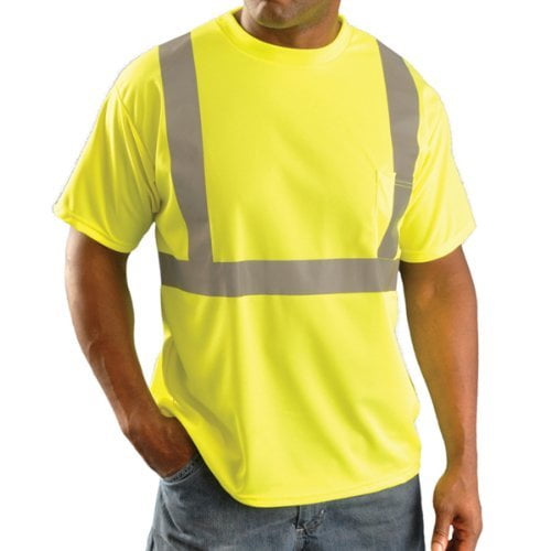 Occunomix LUX-SSETP2B-YM TSHIRT SS BIRDSEYE SILVER TAPE POCKET CL2 YEL M