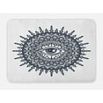 thumbnail image 1 of Occult Bath Mat, Traditional Abstract Round Mandala Motif Eye in Middle Secret Sight Occult Image, Non-Slip Plush Mat Bathroom Kitchen Laundry Room Decor, 29.5 X 17.5 Inches, Grey White, Ambesonne, 1 of 2