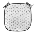 thumbnail image 1 of Occult Chair Seating Cushion, Minimalist Anatolian Tribal Hieroglyph Mythologic Alphabet Art Print, Soft Seat Pads for Office with Anti-slip Backing, 16"x16", Black White, by Ambesonne, 1 of 3