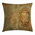 thumbnail image 1 of Occult Decor Throw Pillow Cushion Cover, Ancient Textured Mystic Occult Sigil Seal Icon over Distressed Old Background Decor, Decorative Square Accent Pillow Case, 20 X 20 Inches, Tan, by Ambesonne, 1 of 2