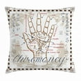 thumbnail image 1 of Occult Decor Throw Pillow Cushion Cover, Vintage Chiromancy Chart with an Human Hand Palm Mystic Science of Universe Image, Decorative Square Accent Pillow Case, 24 X 24 Inches, Beige, by Ambesonne, 1 of 2