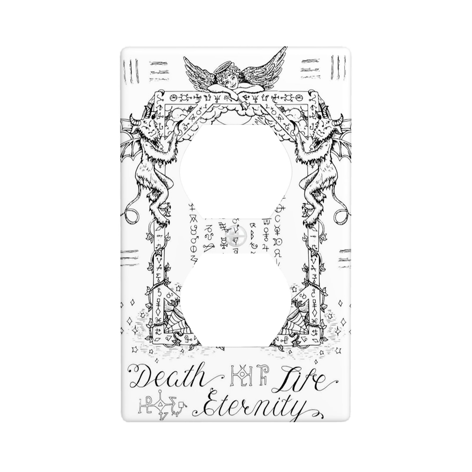 Occult,Duplex Outlet Covers Wall Plate Decorative,Spell Eternal Life