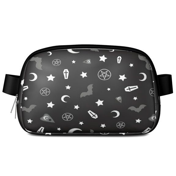 Occult Halloween Pattern Cute Fanny Packs for Women,Travel Waterproof Crossbody Fanny Bags Waist Purse for Women Anti Theft Adjustable Strap for Running Travel Cycling