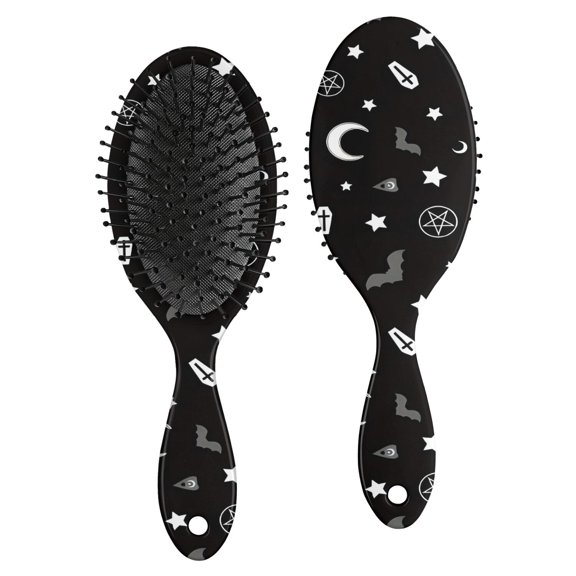 Occult Halloween Pattern Hair Brush,Girls Detangling Hair Brush,Glide Through Tangles with Ease for Wet & Dry Hair,8.8"X2.8"
