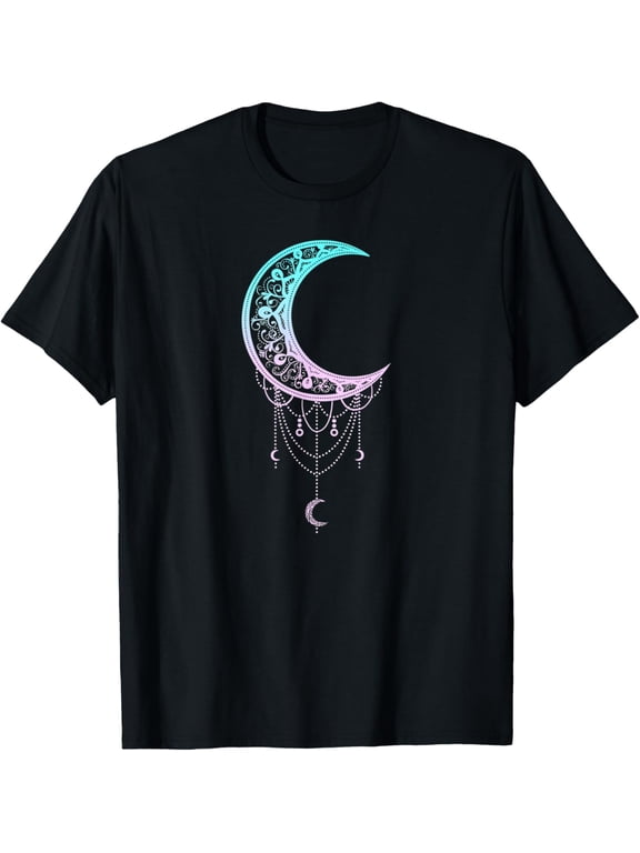 Occult Pastel Goth - Soft Goth Aesthetic Clothes Crescent T-Shirt men and women can wear, black, white, gifts
