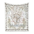thumbnail image 1 of Occult Soft Flannel Fleece Blanket, Vintage Chiromancy Chart with an Human Hand Palm Mystic Science of Universe Image Print, Cozy Plush for Indoor and Outdoor Use, 70" x 90", Beige, by Ambesonne, 1 of 6