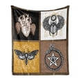 thumbnail image 1 of Occult Soft Flannel Fleece Throw Blanket, Occult Themed Insects Print Forces of Nature and Mother Earth Boho Line, Cozy Plush for Indoor and Outdoor Use, 50" x 60", Multicolor, by Ambesonne, 1 of 5