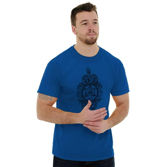 Occult Symbolism All Seeing Eye Snake Men's Graphic T Shirt Tees Brisco Brands L