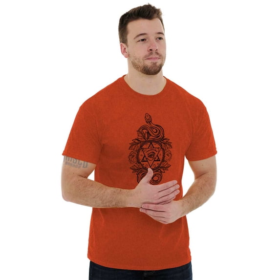 Occult Symbolism All Seeing Eye Snake Men's Graphic T Shirt Tees Brisco Brands S
