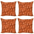 thumbnail image 1 of Ambesonne Orange Throw Pillow Cover 4 Pack, Western Aztec Forms, 18", Red, 1 of 5