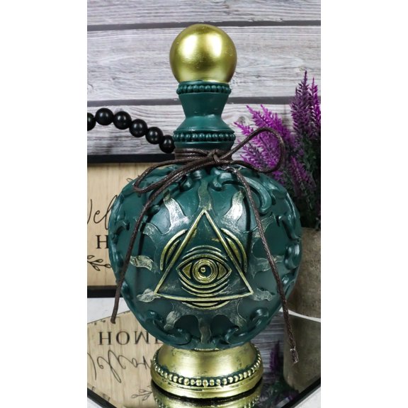 Occult Wicca Spiritual Pyramid All Seeing Eye of Providence Faux Bottle Decor