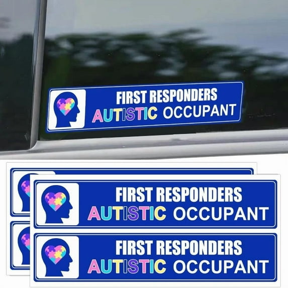 Occupant Car Sticker, 4 Pcs, Blue, Vinyl, 5X1 Inch, Solid Color, Accessories