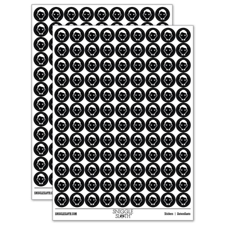 Occupation Father Priest Minister Icon 200+ Round Stickers - Black - Gloss Finish - 0.50" Size