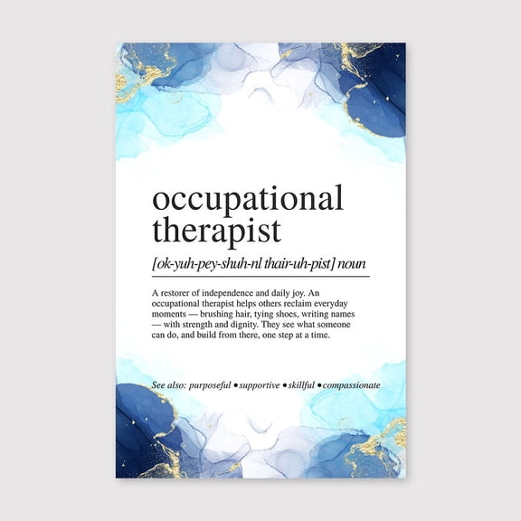 Occupational Therapist Definition Canvas 8x12 inch, Occupational Therapist Definition Print: OT Gift, Therapy Office Decor