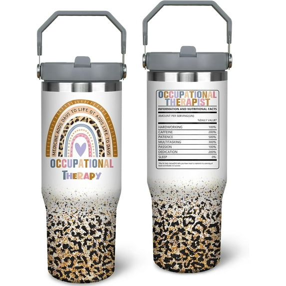 Occupational Therapy Gifts, Ot Therapist Gifts For Occupational Therapist, 30oz Occupational Therapy Tumbler with Handle Stainless Steel Insulated OT Cups Mugs Water Bottle