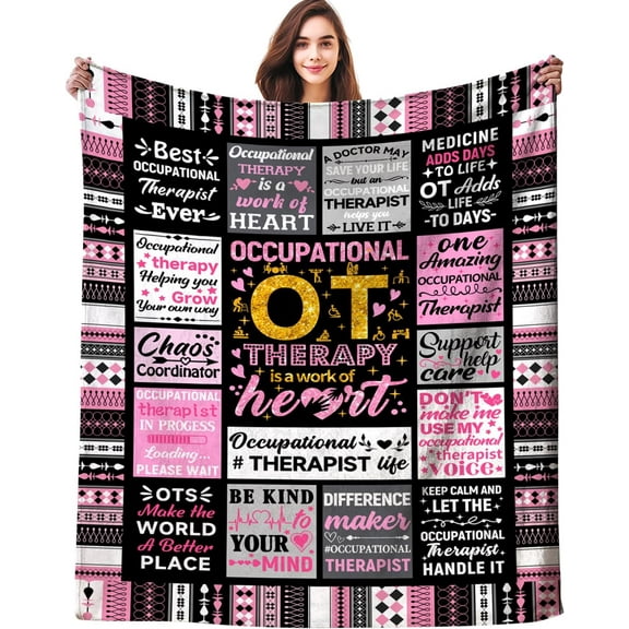 Occupational Therapy Gifts for Women OT Blanket Throw Occupational Therapists Blankets Plush Flannel Bedding OT Gifts for Women