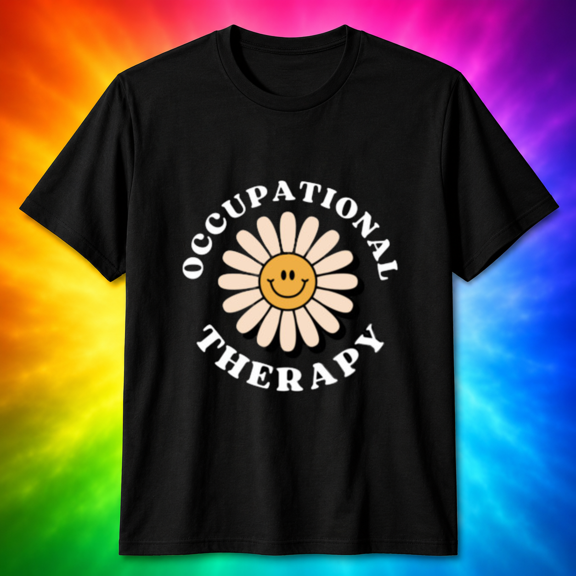 Occupational Therapy Smiling Daisy Retro Groovy T-Shirt, for men & women, S-5XL