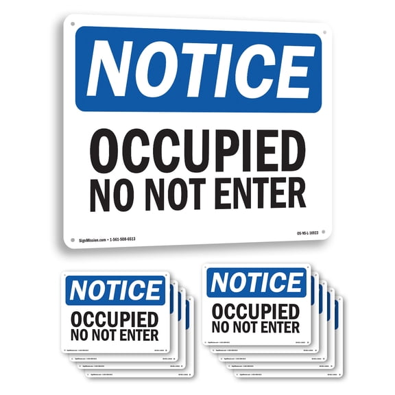 Occupied Do Not Enter OSHA Notice Aluminum Sign 10 Inch x 7 Inch - 10 Pack