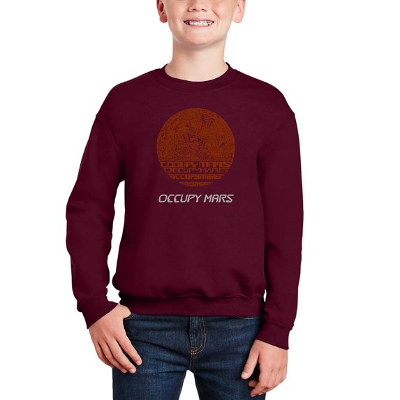 Occupy Mars - Boy's Word Art Crewneck Sweatshirt