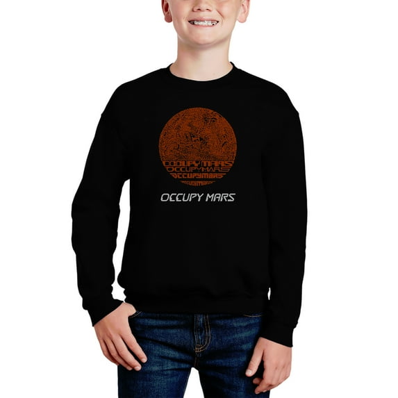 Occupy Mars - Boy's Word Art Crewneck Sweatshirt