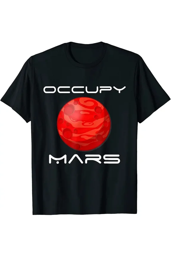 Occupy Mars Funny Travel in Space Astronaut Mars Planet T-Shirt