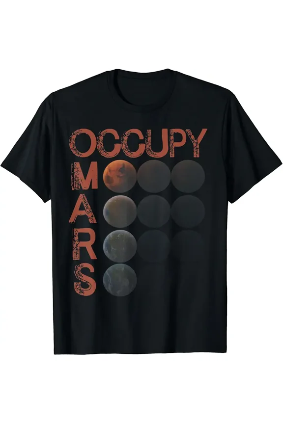 Occupy Mars Shirt Space Planet Science Vintage Astronomy T-Shirt