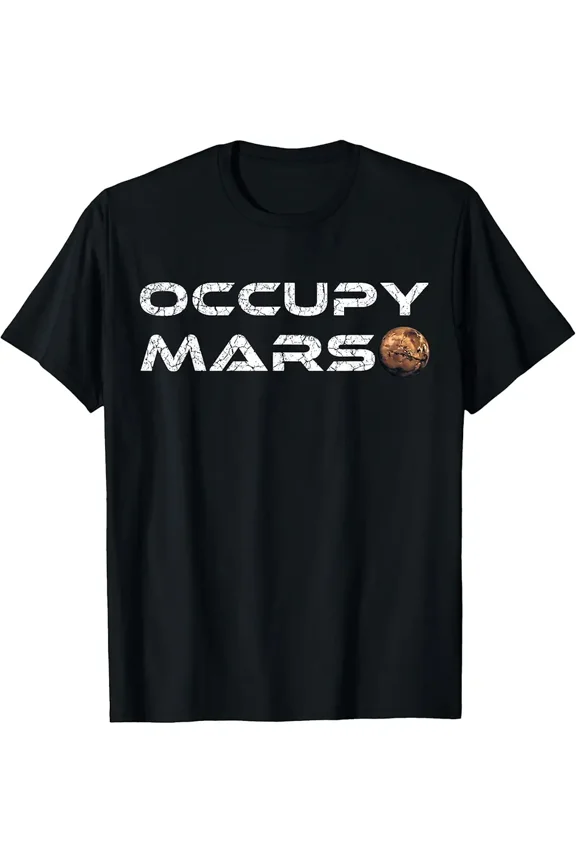 Occupy Mars Space Explorer Men Women Kids Retro Vintage T-Shirt