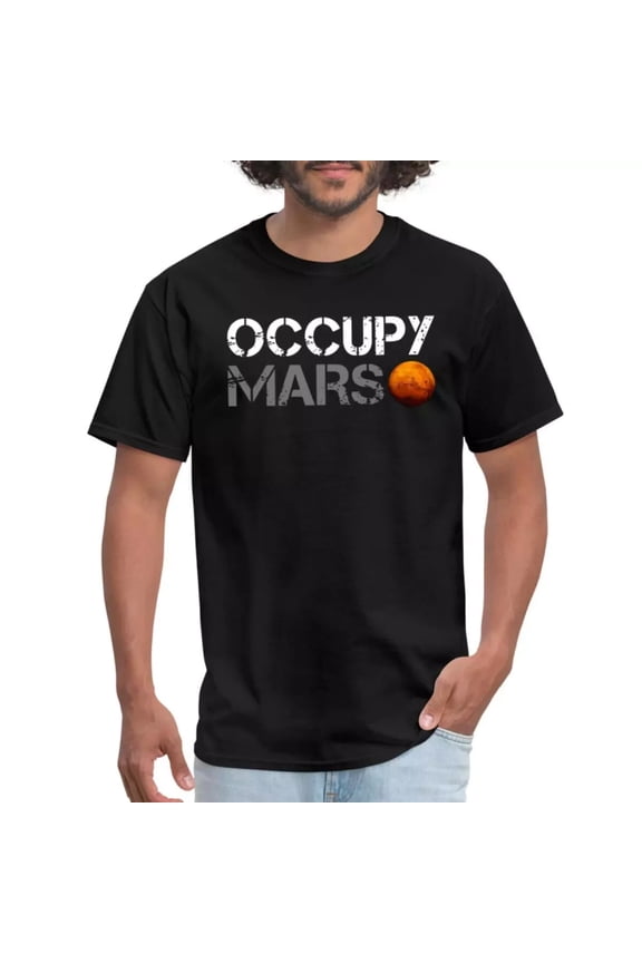 Occupy Mars Space Planet Nerdy Men's T-Shirt